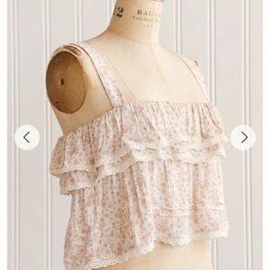 NWT Adored Vintage Floral Tiered Crop Blouse